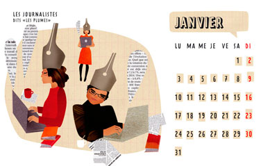 olga-olga illustrations calendrier 2 courrier janvier
