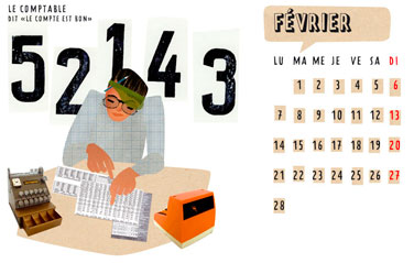 olga-olga illustrations calendrier 2 courrier février