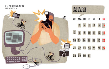olga-olga illustrations calendrier 2 courrier mars
