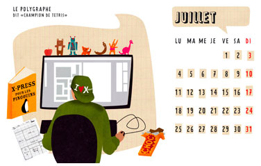 olga-olga illustrations calendrier 2 courrier juillet