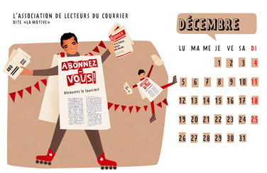 olga-olga illustrations calendrier 2 courrier decembre